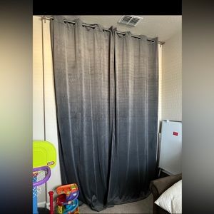 Two (2) Velvet curtain panels 52 x 108